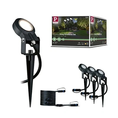 Abbildung von Paulmann 93689 Plug &amp; Shine LED Außenleuchte Sting incl. 3x6 Watt dimmbar Gartenspieß Anthrazit Gartenleuchte Alu Außenbereich 3000 K