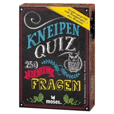 Abbildung von moses. Kneipenquiz 250 neue Fragen, Pub Quiz für einen geselligen Quizspiel Abend, 1. Ergänzungsset mit neuen Gesellschaftsspiel Erwachsene ab 16 Jahren