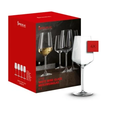 Abbildung von Spiegelau &amp; Nachtmann, 4 teiliges Weißweinglas Set, Kristallglas, 440 ml, Style, 4670182, Transparent