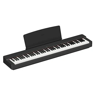 Abbildung von Yamaha P 225 Digital Piano, Schwarz Leichtes und tragbares Piano mit der Graded Hammer Compact Tastatur 88 gewichtetet Tasten 24 Instrumentenklängen