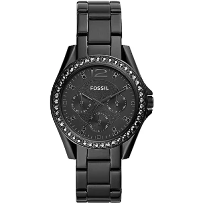 Abbildung von Fossil Riley Uhr, Damen, Größe: One Size, Schwarz