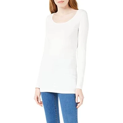 Abbildung von VERO MODA Damen Vmmaxi My Soft Long U neck Noos&#039; Langarmshirt, WeiÃƒŸ (Bright White), M EU