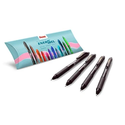 Abbildung von Pentel BL107 AX EnerGel Liquid Gel Tintenroller Set bestehend aus 4 Stück Roller, schwarz, 0.7 ball = 0.35 mm Strichstärke
