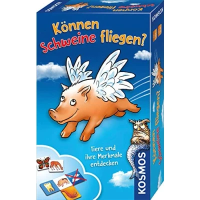 Abbildung von KOSMOS 699130 Können Schweine fliegen? Tierspiel, Kinderspiel für 2 bis 4 Personen ab 5 Jahren, Reisespiel
