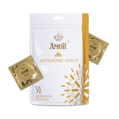 Abbildung von AMOR Premium Kondome Gold, Ø 53 mm Farbe 50 Stück