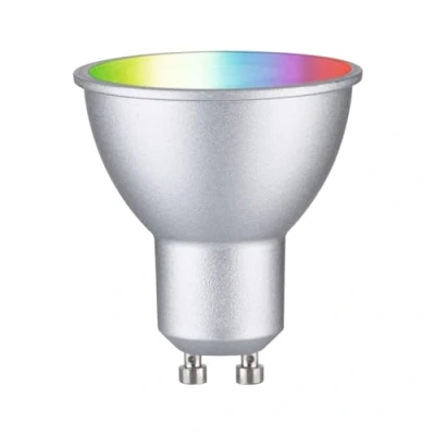 Abbildung von Paulmann 29149 Standard 230V Smart Home Zigbee LED Reflektor GU10 350lm 4,8W RGBW+ dimmbar Chrom matt Leuchtmittel