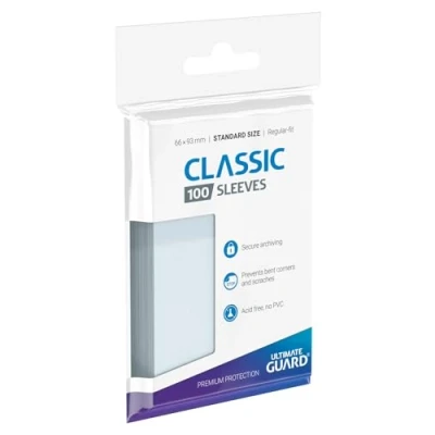 Abbildung von Ultimate Guard UGD010001 Classic Soft Sleeves Standardgröße Kartenhüllen, Transparent, 66x93
