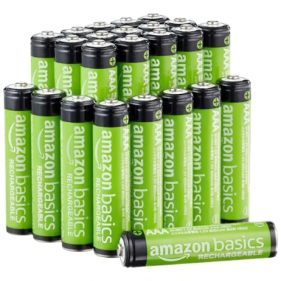 Abbildung von Amazon Basics AAA NiMH Batterien, 800 mAh, wiederaufladbar, 24 Stück