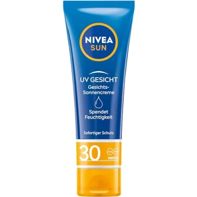 Abbildung von NIVEA SUN UV Gesicht Gesichts Sonnencreme mit LSF 30, sofortiger Sonnenschutz für Gesicht, Hals &amp; Dekolleté, 24h Feuchtigkeitspflege (50 ml)