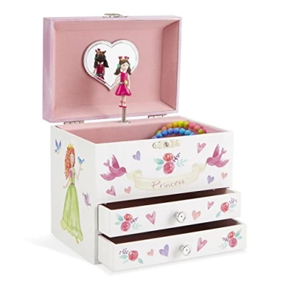 Abbildung von Jewelkeeper Einhorn Spieluhr Schmuckschatulle Märchenprinzessin, 2 Ausziehfächer, Tanz Zuckerfee Melodie