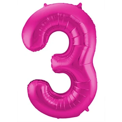 Abbildung von Folat 631938 Folienballon Zahl 3 magenta ca. 86 cm