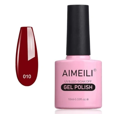 Abbildung von AIMEILI Roter Nagellack UV LED Gellack ablösbarer Dunkelroter 10ml Red Vixen (010)