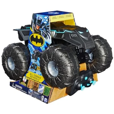 Abbildung von DC Batman All Terrain Batmobile, ferngesteuertes Amphibienfahrzeug für Land und Wasser mit Platz 1x 10cm Actionfigur