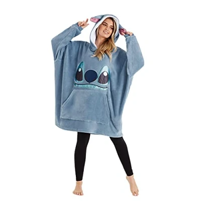 Abbildung von Disney Hoodie Damen, Stitch Oversize Pullover Kapuzenpullover Oversized (Blau)