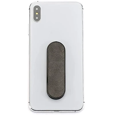Abbildung von MOMO STICK Das Original! Smartphone Fingerhalter Handy Fingerhalterung Halter Ständer Griff Halterung Ring (Suede Serie Grey)