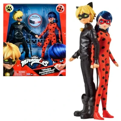 Abbildung von BANDAI Miraculous Ladybug Pack mit 2 26 cm Gelenkpuppen Schatulle und Cat Noir Spielzeug Puppe Kinderspielzeug ab 4 Jahren P50365