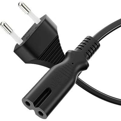 Abbildung von sonero Stromkabel Netzkabel 2 Polig, 5,0m, Eurostecker Typ C Netzstecker auf IEC Buchse C7 Euro 8 Stecker, Netzteil Strom Kabel für TV, PS5, PS4, PS3, Haushaltsgeräte, Schwarz