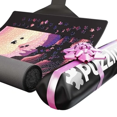 Abbildung von Puzzlup Puzzlematte bis 1500 Teile 66 x 120 cm Premium Puzzle Rolle für 500, 1000 und In Sekunden zusammenrollen Matte mit Öko Verpackung