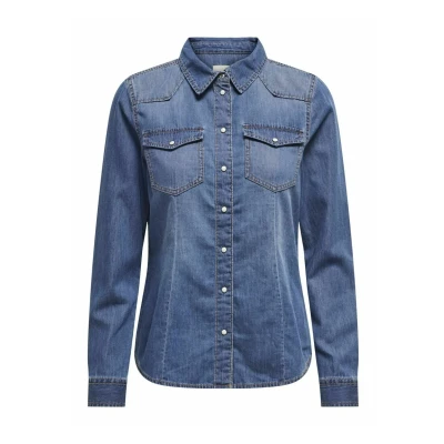 Abbildung von ONLY Onlalexa Shirt ANA Hemdbluse, Damen, Größe: Medium, Medium blue denim