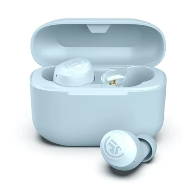 Abbildung von JLab Go Air Pop+ In Ear Kopfhörer kabellos Bluetooth, True Wireless Kopfhörer, 35+ Std Headphones, kabellose Ohrhörer, Earbuds mit Mikrofon, USB C Ladebox, Dual Connect, EQ3 Sound, Hellblau