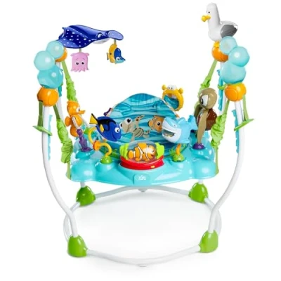 Abbildung von Bright Starts, Disney Baby, Findet Nemo Spring und Spielcenter mit Spielstation Lichtern Musik, 13 Aktivität Spielzeug, 360 drehender Sitz, höhenverstellbares, Kinder ab 6 Monaten