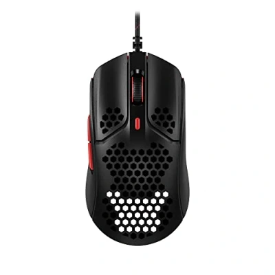 Abbildung von HyperX Pulsefire Haste Gaming Maus Ultraleicht, 59g, Wabenschale, Hex Design, Hyperflex Kabel, bis zu 16.000 DPI, 6 programmierbare Tasten Weiß/Rosa Einheitsgröße