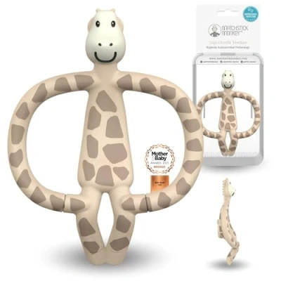 Abbildung von Matchstick Monkey Antimikrobieller Beißring/Zahnungshilfe/Gel Applikator für wundes Zahnfleisch/BPA frei/leicht zu greifen/ab 3 Monaten/Tiermotiv (Gigi Giraffe)