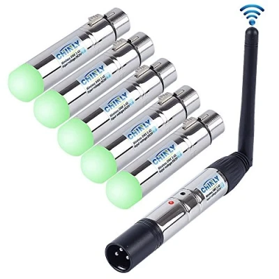 Abbildung von CHINLY 6pcs DMX512 2,4G ISM Kabelloser XLR Sender/Empfänger Männlich/Weiblich LED Lichtsteuerung Kurzversion für DJ Bühnenbar Partylicht