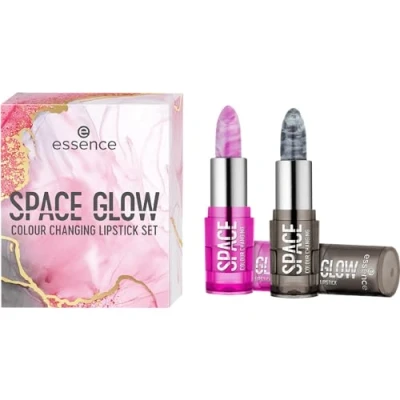 Abbildung von essence SPACE GLOW COLOUR CHANGING LIPSTICK SET, farbanpassend, natürlich, acetonfrei, vegan, ohne Mikroplastikpartikel, glutenfrei, 1er Pack (1pcs)