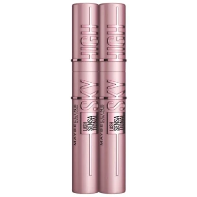 Abbildung von Maybelline New York Schwarze Wimperntusche für extrem lange Wimpern, Lash Sensational Sky High Mascara im Doppelpack, Very Black, 2 x 7,2 ml