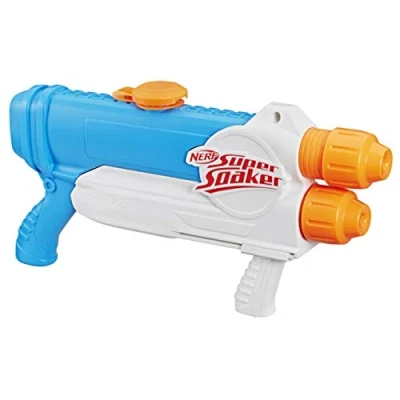 Abbildung von Super Soaker Barracuda Wasserpistole zwei Wasserstrahlen großer 1L Wassertank einfaches Auffüllen