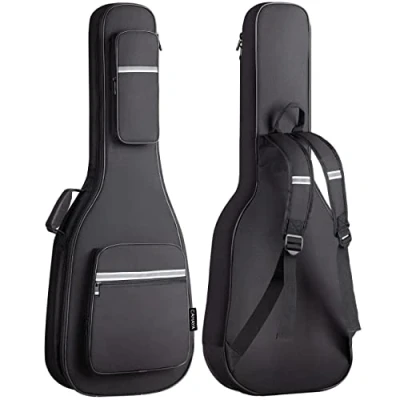 Abbildung von CAHAYA Elektrische Gitarrentasche Premium gepolstertes Gigbag Weicher Gitarrenkoffer ca. 12 mm dicke Polsterung mit reflektierenden Bändern, Schwarz CY0201