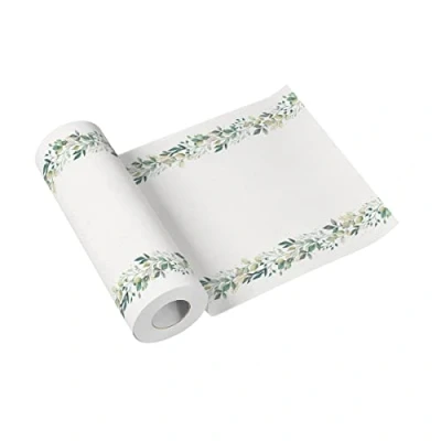 Abbildung von PAW Tischläufer aus Airlaid (40 cm x 24 m) I Tischdeko für Kommunion, Konfirmation, Hochzeit, Geburtstag, Gartenparty, Taufe Tischband Natur, Blätter, Girlanden Farbe: Elegant Leaves