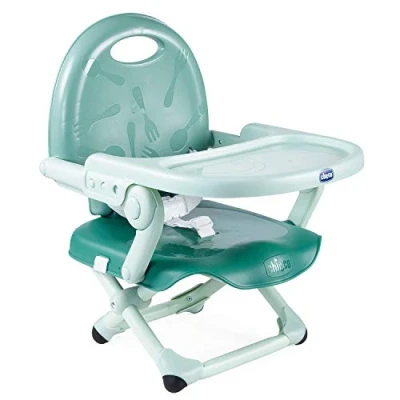 Abbildung von Chicco Pocket Snack Kindersitzerhöhung Esszimmerstuhl für Kinder von 6 Monaten bis 3 Jahren 15kg,tragbarer und verstellbarer Babyhochstuhl mit kompaktem Verschluss abnehmbarem Tablett SAGE