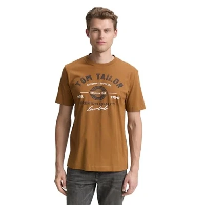 Abbildung von TOM TAILOR Herren 1037735 T Shirt, 25985 Deep Cognac, L
