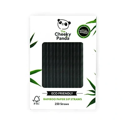Abbildung von The Cheeky Panda Bambus Strohhalme Papier 250 x Cocktail Stark und Langlebig