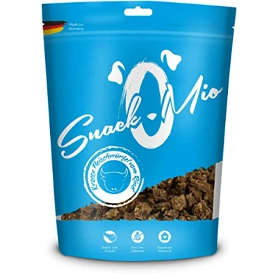 Abbildung von SnackOMio Premium Hundesnack saftige Fleischwürfel vom Rind, getreidefrei, 1er Pack (1 x 125g)