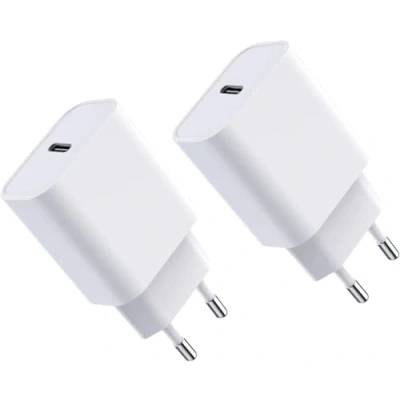 Abbildung von 2 Pack 20W USB C Adapter, Stecker Kompatibel für iPhone 15/14/13/12 Plus Pro Max Mini, AirPods iPad, Samsung Galaxy S23/22, Netzteil Power Ladegerät Steckdose Schnellladegerät Charger, Weiß