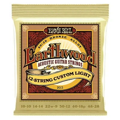 Abbildung von Ernie Ball Earthwood Custom Light Akustik Gitarrensaiten, für 12 Saiter, 80/20 Bronze, Stärke 1048