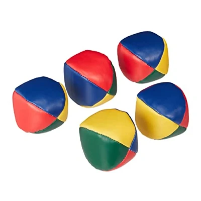 Abbildung von Relaxdays 10037946 Jonglierbälle 5er Set, Profis, Anfänger, Juggling Balls weich, Kinder, Erwachsene, Jonglierset, Ø 6,5 cm, bunt
