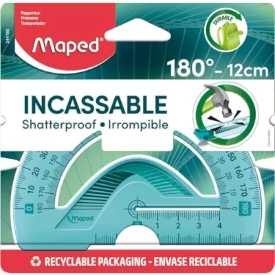 Abbildung von Maped 244180 Halbkreis Winkelmesser Flex 180 Grad, 120 mm ,farblich sortiert