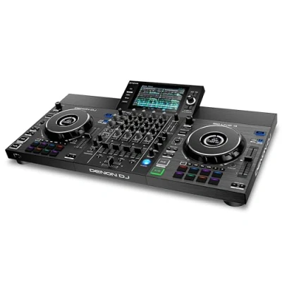 Abbildung von DENON DJ SC LIVE 4 Standalone Controller mit Stem Trennung auf Decks, WLAN Streaming, internen Lautsprechern, Serato und Virtual kompatibel