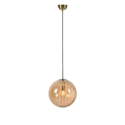 Abbildung von Hängeleuchte Fengari, Stecker, bernstein, Glas, Ø 35 cm