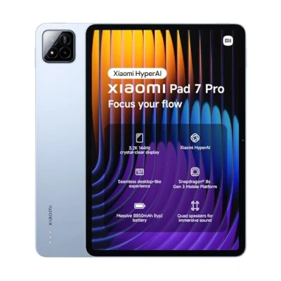 Abbildung von Xiaomi Pad 7 Pro Tablet, 11.2 Zoll, 8+256GB, Blau, 3.2K 144Hz Display, Snapdragon 8s Gen 3, 8850mAh Akku, 67W HyperCharge, HyperAI, Quad Lautsprecher, Nahtloses Desktop ähnliches Erlebnis