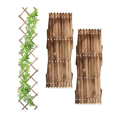 Abbildung von Relaxdays Rankgitter, ausziehbar, 3er Set, Rankhilfe für Kletterpflanzen, 180 cm, Garten, Balkon &amp; Terrasse, Holz, braun