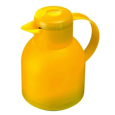 Abbildung von Emsa Samba Isolierkanne 508950 1 Liter Quick Press Verschluss 100% dicht 12h heiß, 24h kalt Transluzent Hellgelb