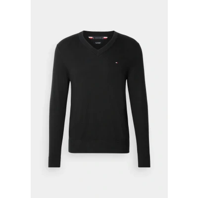 Abbildung von Tommy Hilfiger PIMA ORG V NECK Strickpullover, Herren, Größe: XS, Black