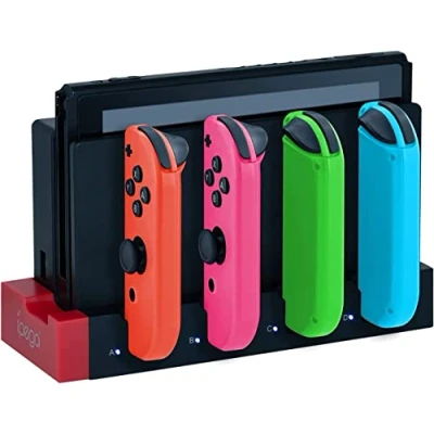 Abbildung von Mcbazel Switch 4 in 1 Joy Con Ladestation Dockingstation zum Aufladen mit LED Anzeige für NS Controller Ladegerät, USB, Komaptibel nintendo swtich