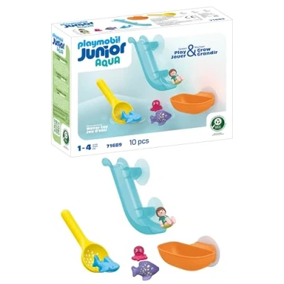 Abbildung von PLAYMOBIL JUNIOR Aqua Fangspaß mit Meerestierchen nachhaltiges Spielzeug für Kinder ab 1 Jahr 71689