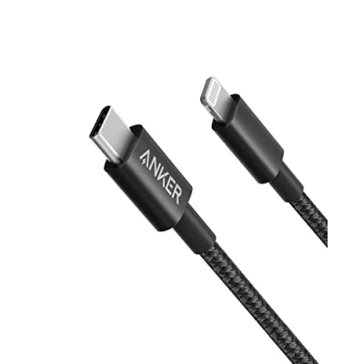Abbildung von Anker USB C Lightning Kabel, 331 auf Ladekabel 180cm, MFi zertifiziert, New Nylon Schnellladekabel für iPhone 14/13/12/11 Serie, Unterstützt Power Delivery (Schwarz)
